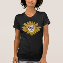 Calavera de Girasol Adorable Mujer Día de los Muer