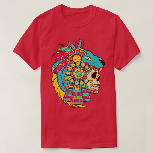 Camiseta Calavera de guerrero azteca (Diseño del anverso)