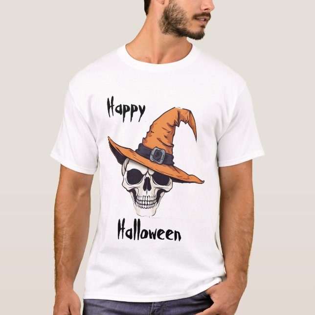 Camiseta Calavera de Halloween con gorra (Anverso)