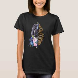 Camiseta Calavera de Halloween con máscara mortal de flores