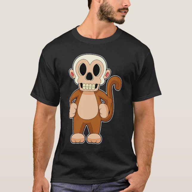 Camiseta Calavera de Halloween de mono (Anverso)