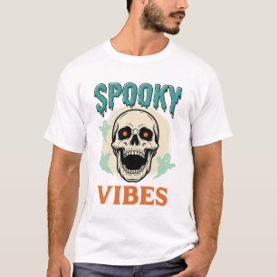 Camiseta Calavera de Halloween Vibraciones Espeluznantes Ho