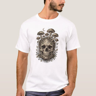 Camiseta Calavera de hongo gótico - Dark Cottagecore