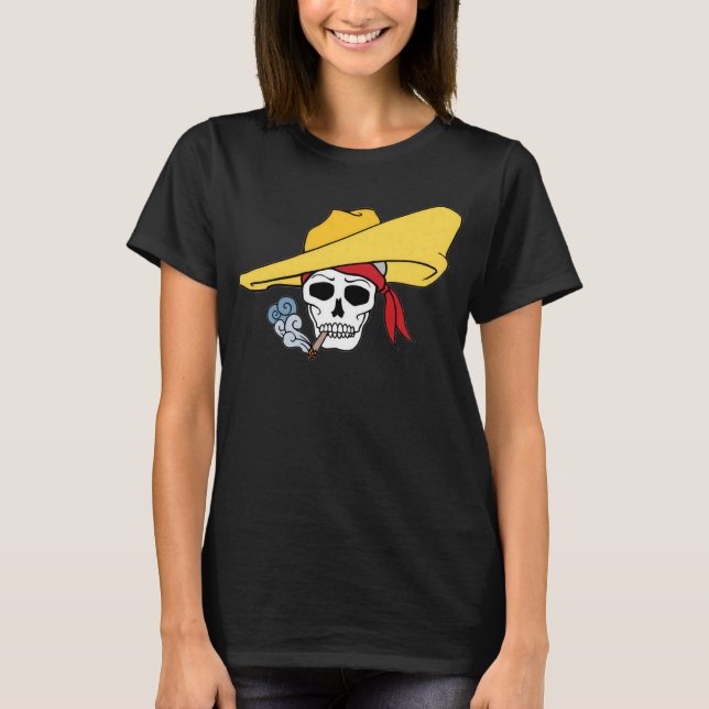 Camiseta Calavera de humo de Halloween con Personalizado de (Anverso)