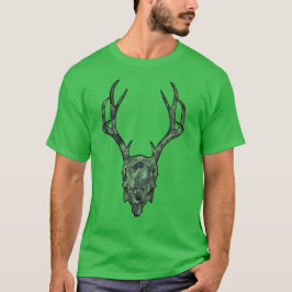 Camiseta Calavera de Jackalope Montado Europeo Camuflaje Ve