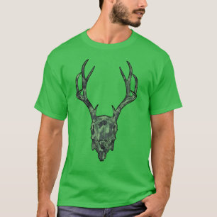 Camiseta Calavera de Jackalope Montado Europeo Camuflaje Ve
