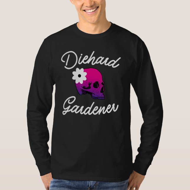 Camiseta Calavera De Jardinería De Diehard Para Jardín Y Ja (Anverso)