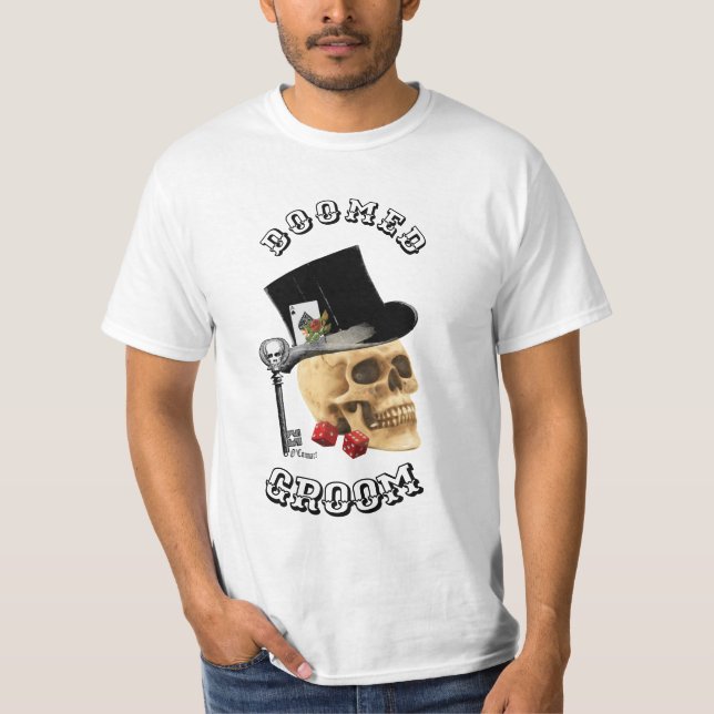 Camiseta Calavera de juego, fiesta de soltero del novio con (Anverso)