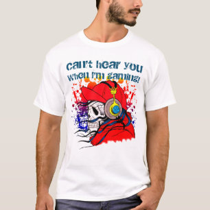 Camiseta Calavera de jugador con audífonos (luz)