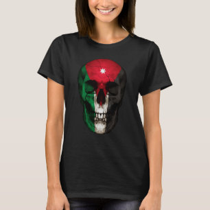 Camiseta Calavera de la bandera de Jordania Raíces jordanas