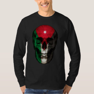 Camiseta Calavera de la bandera de Jordania Raíces jordanas