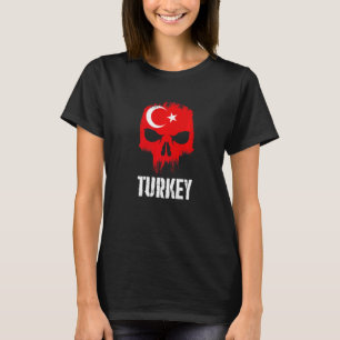 Camiseta Calavera de la bandera de Turquía Orgullo turco Pa