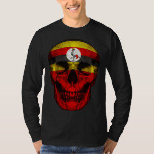 Camiseta Calavera de la bandera de Uganda raíces ugandesas 