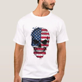 Camiseta Calavera de la bandera estadounidense con problema