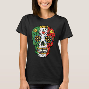 Camiseta Calavera de la bandera mexicana de Calavera