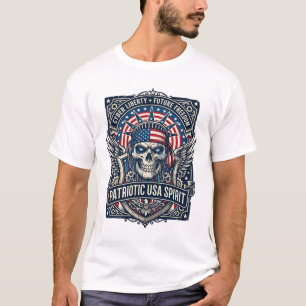 Camiseta Calavera de la libertad cibernética patriótica Fut