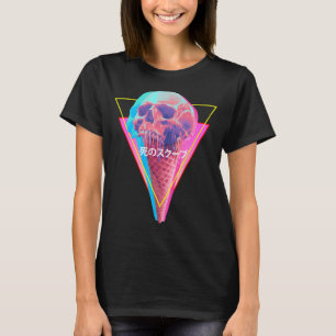 Camiseta Calavera de la onda del Vaporwave Fundición Helado