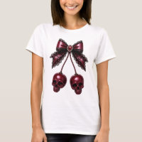 Calavera de lazo coqueta gótico cereza