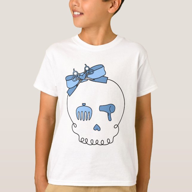 Camiseta Calavera de los accesorios del pelo (detalle de la (Anverso)