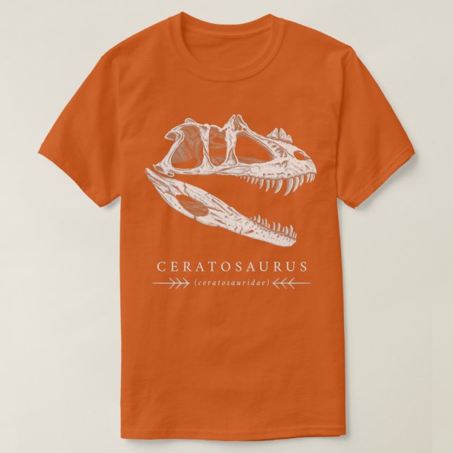 Camiseta Calavera de los dinosaurios de Ceratosauro (Diseño del anverso)