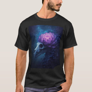 Camiseta Calavera de Loto Cósmico Místico Arte de Fantasía