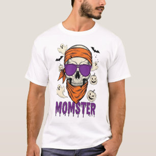 Camiseta Calavera de mamá monstruosa Halloween divertido de