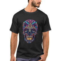Calavera de Mandala colorida, diseño de cráneo de