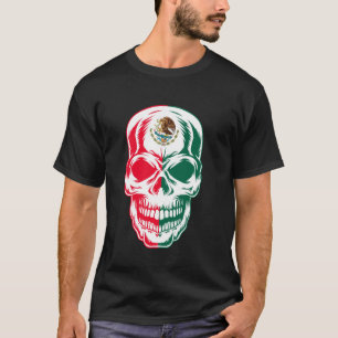 Camiseta Calavera de México Patriótica Mexicana Azteca Día