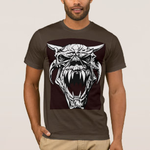 Camiseta Calavera de Monstruo Demonio Cornudo Vector de Fan