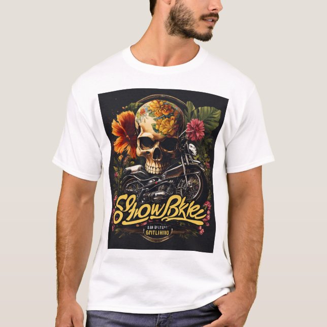 Camiseta Calavera de moto de nieve (Anverso)