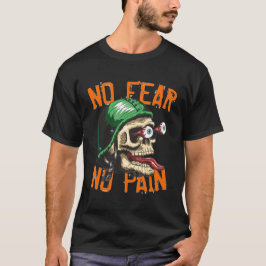 Camiseta Calavera de Motociclista Sin Miedo Sin Dolor Diver