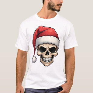 Camiseta Calavera de Navidad Funny Santa XMES Hombres Mujer