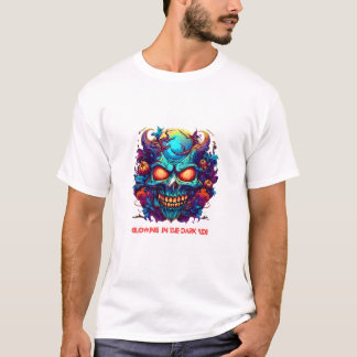 Camiseta "Calavera de neón oscuro: diseño de Halloween "