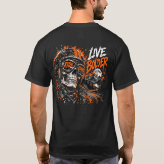 Camiseta Calavera de Night Rider – Casco y gafas de sol Mot
