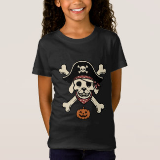 Camiseta Calavera de perro pirata vintage de Halloween Cruz