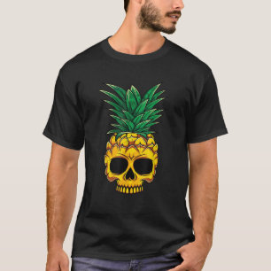 Camiseta Calavera de piña Aloha Playa Gótico Hawái verano
