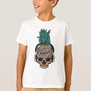 Camiseta Calavera de piña con audífonos