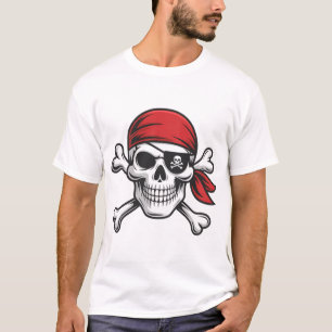 Camiseta Calavera de pirata Cruz de huesos Halloween