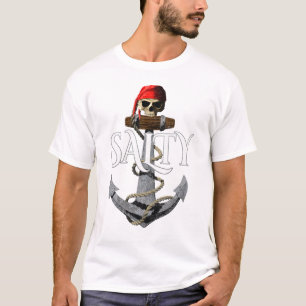 Camiseta Calavera De Pirata De Salty Y Anchor