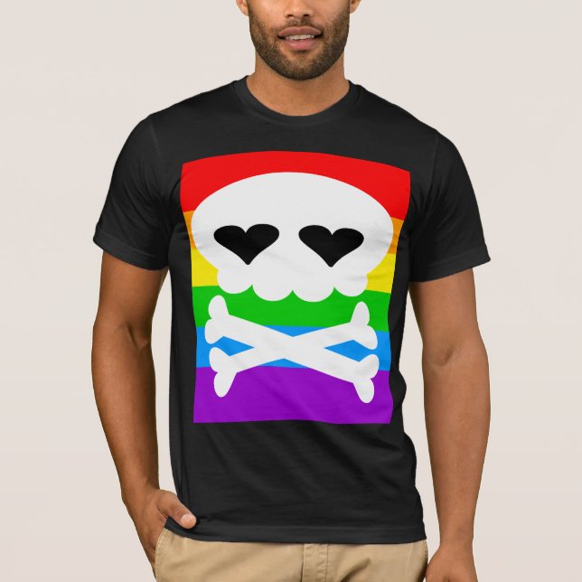 Camiseta Calavera de Rave Kawaii Arcoíris (Anverso)