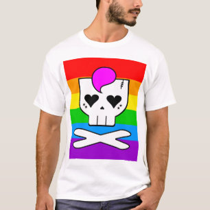 Camiseta Calavera de Rave Kawaii Arcoíris