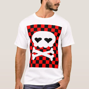 Camiseta Calavera de Rave Kawaii de Cuadros