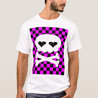 Camiseta Calavera de Rave Kawaii de Cuadros