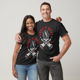 Camiseta Calavera de roca y rollo