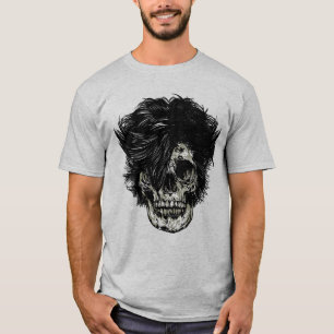 Camiseta Calavera de rockstar con pelo salvaje