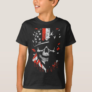 Camiseta Calavera de soldado con bandera americana Patrióti