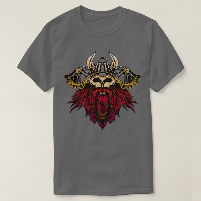 Camiseta Calavera de Steampunk Viking (Diseño del anverso)