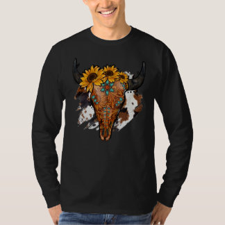 Camiseta Calavera De Toro De Cuero Instrumentado Occidental