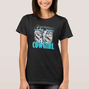 Camiseta Calavera de toro turquesa leopardo vaquera certifi