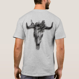 Camiseta Calavera de toro y Rosa (atrás)